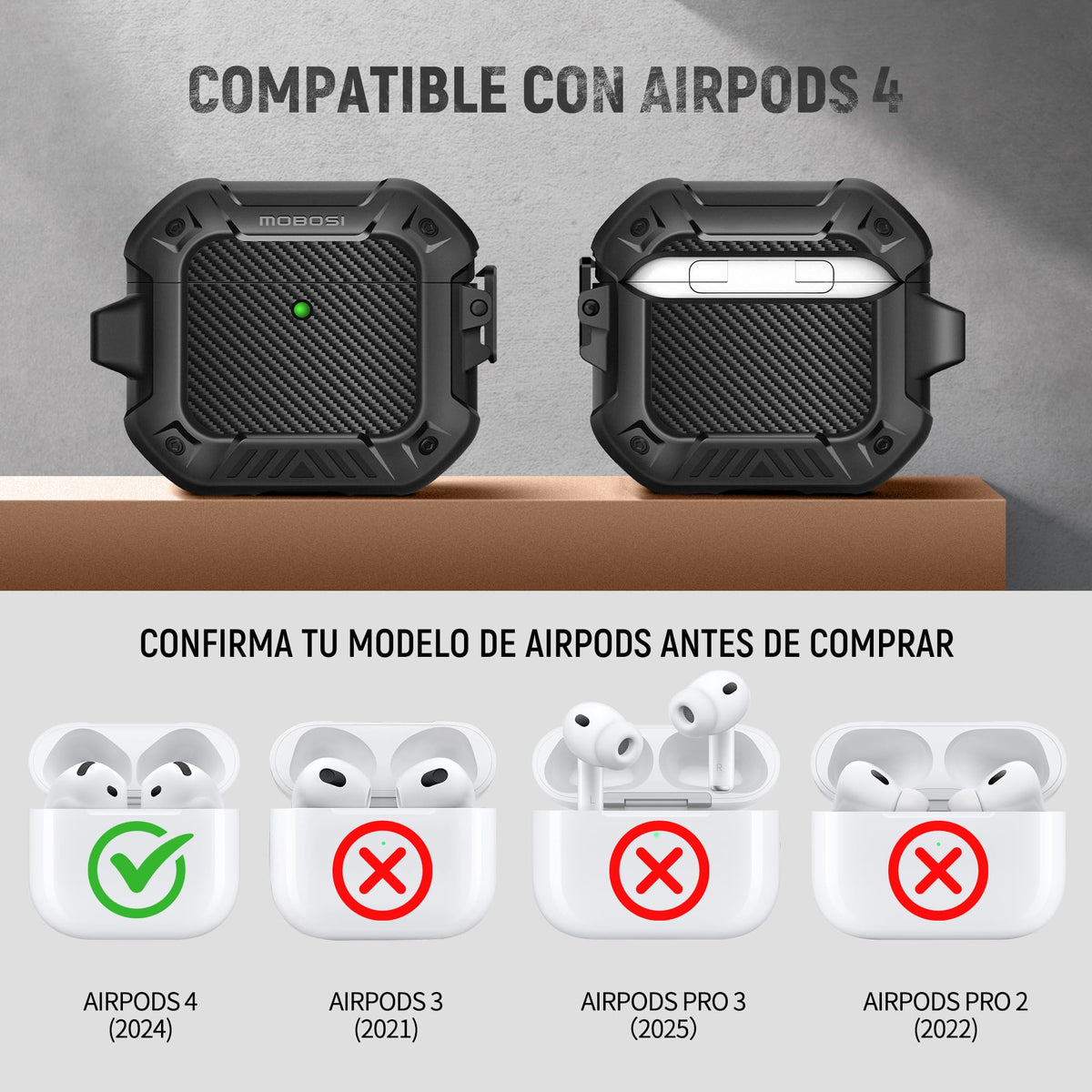 MOBOSI AirPods 4 Case cleaning tool included helps maintain hygiene.
