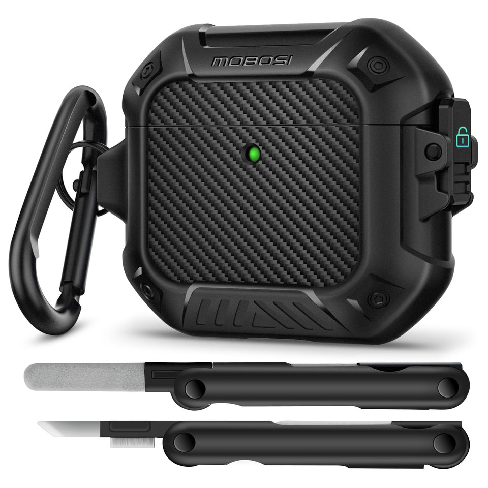 MOBOSI AirPods 4 Case front view highlights rugged protection and a sleek finish.