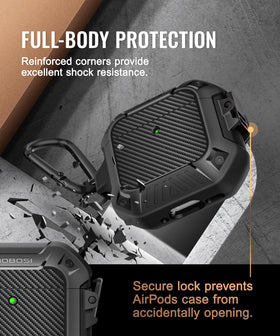 MOBOSI AirPods 4 Case magnetic lock closeup shows a secure lid with magnets.