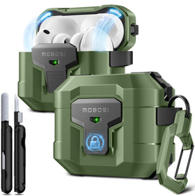 MOBOSI front view of case showing snug fit and visible LED indicator benefit