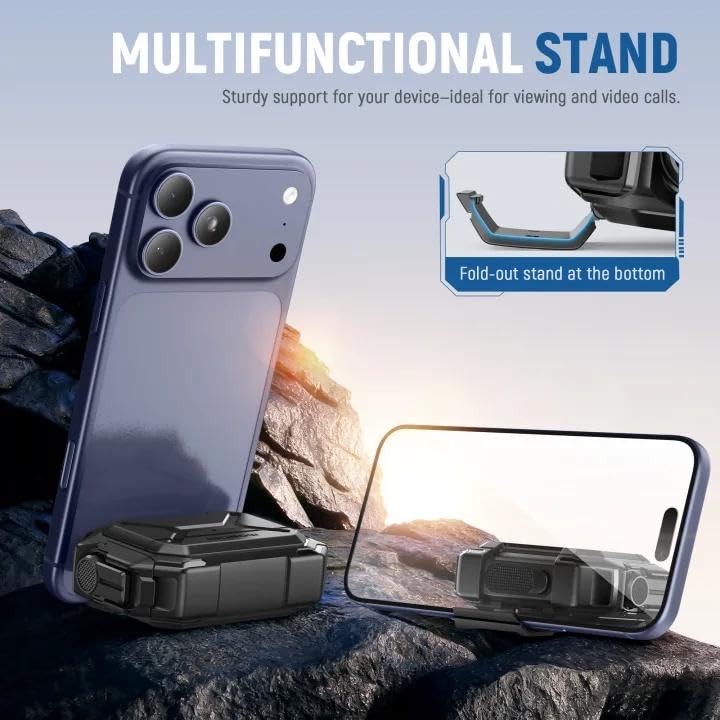 MOBOSI case held in hand to show compact scale and pocketability benefit