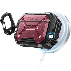 MOBOSI IP68 AirPods Pro 3 case front view with rugged protection and MagSafe compatibility.