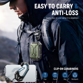 MOBOSI on a beach setting showing rugged protection for outdoor use benefit