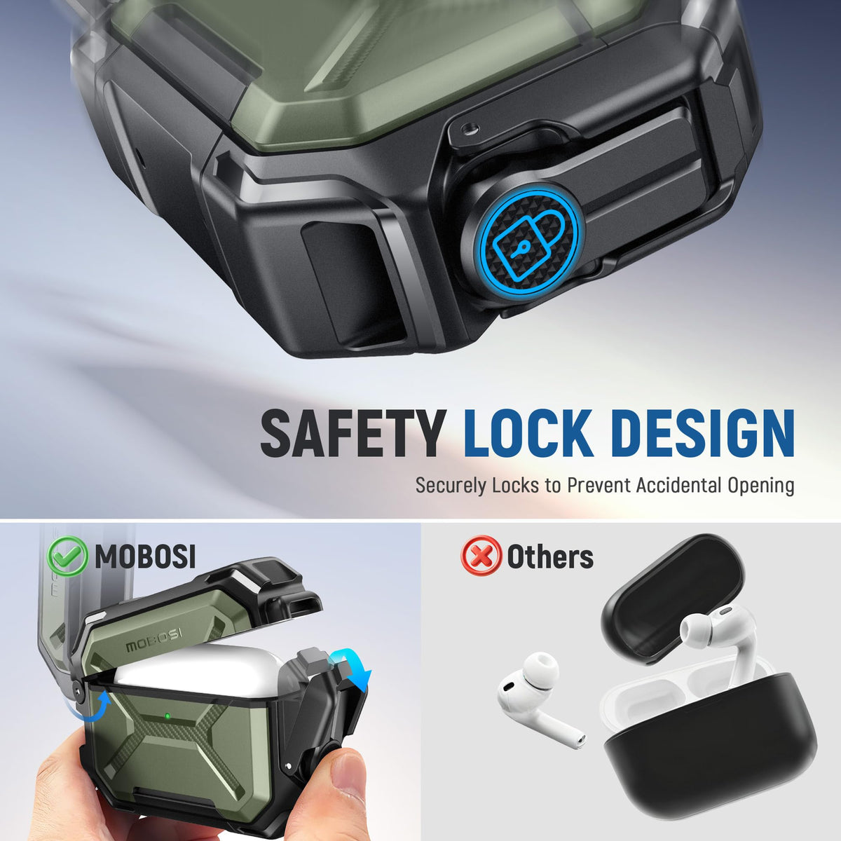 MOBOSI side view with kickstand open for hands-free viewing benefit