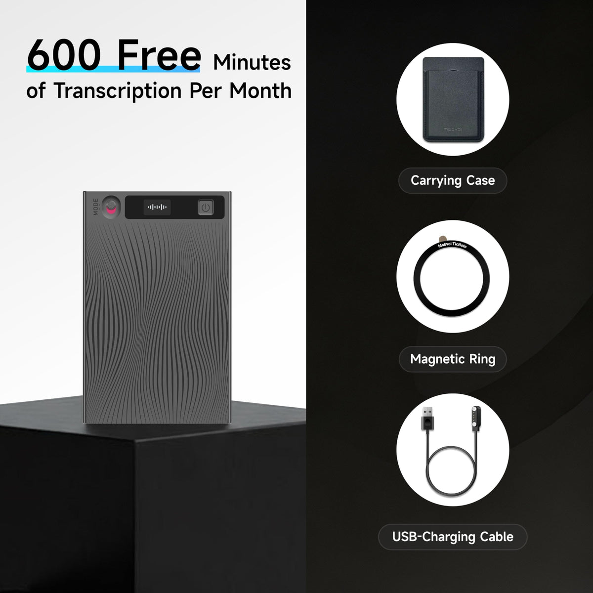 Mobvoi TicNote in a meeting setup ideal for office and classroom use.