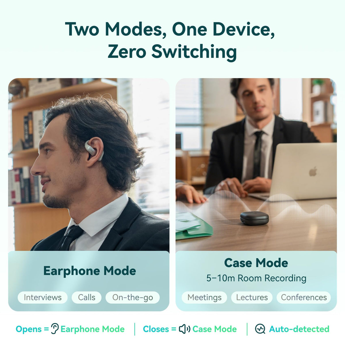 Mobvoi TicNote Pods operate without an app, ready to record with one button.