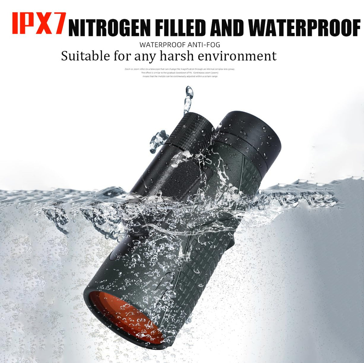 MOCANIO 12X56 ED monocular for hunting with crisp distant views