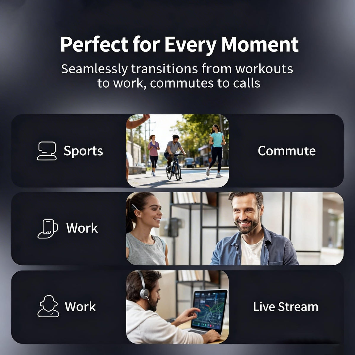 MOCANIO Bluetooth 5.0 enables fast pairing with phones, tablets, and laptops.