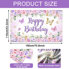 Mocsicka butterfly banner purple photography backdrop for portraits