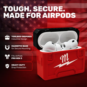 MODOUT AirPod Pro 3 Case with magnetic base for easy metal surface attachment.