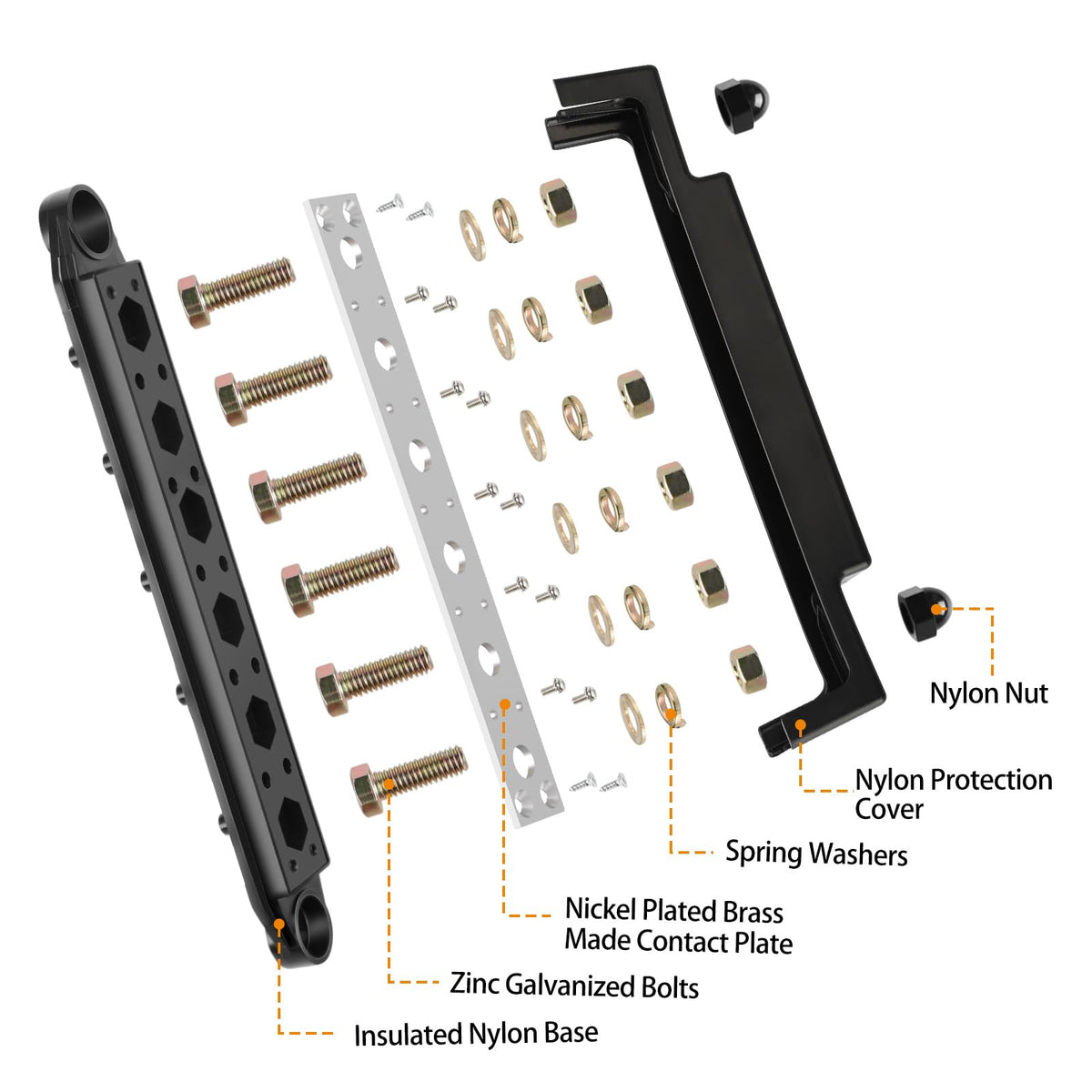 MOFEEZ 48V DC, 250A rated block ideal for vehicle electrical circuits.