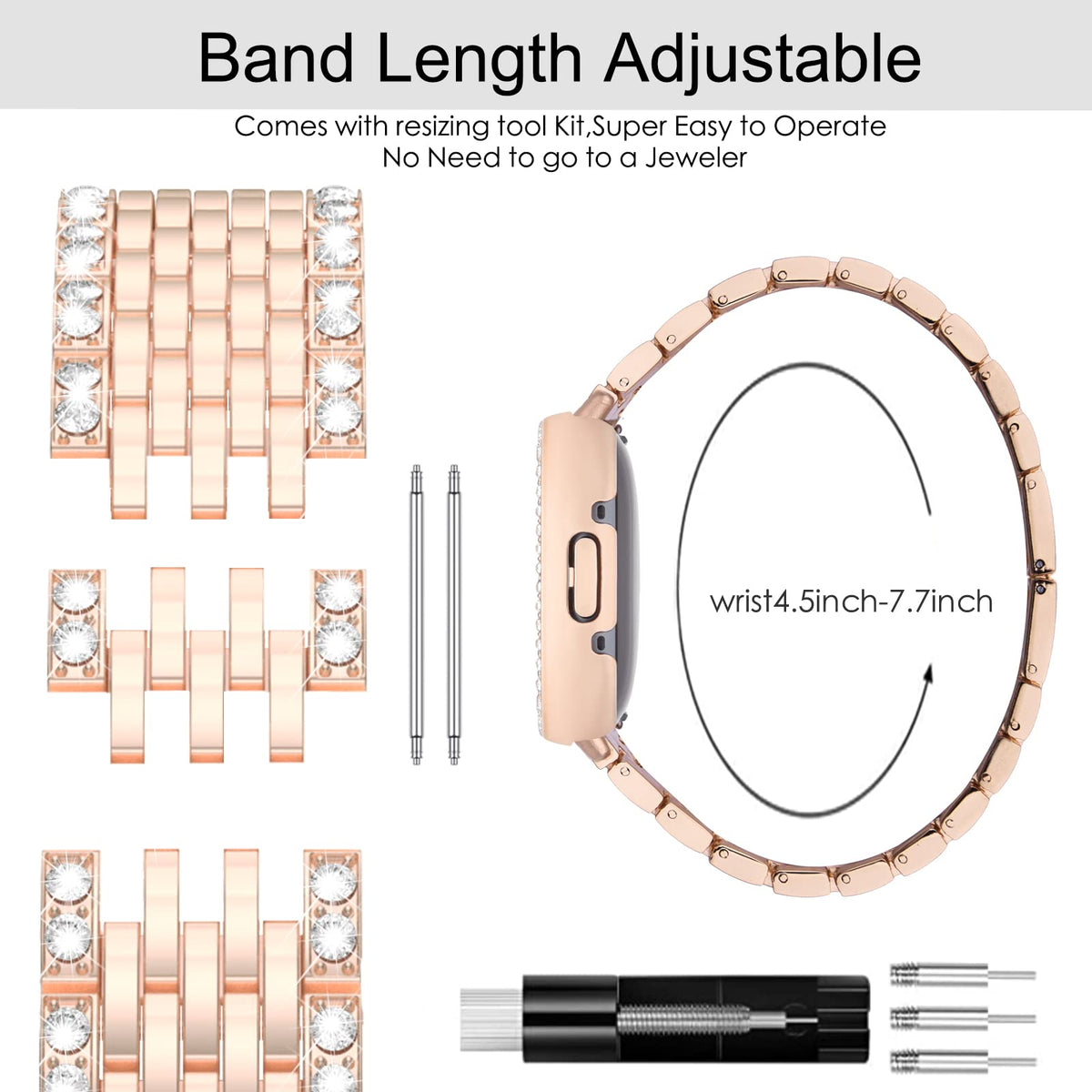 MOFREE adjustable band fits wrists 115-196mm for Versa 4 and Sense 2.
