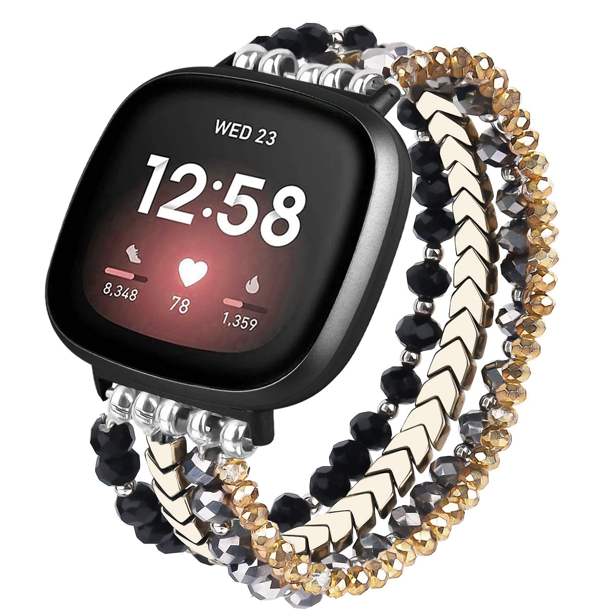 MOFREE bracelet for Fitbit Versa and Sense with arrow beads for daily wear