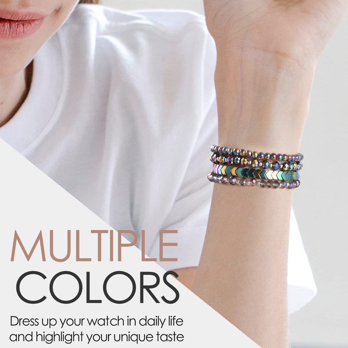 MOFREE beaded bracelet feels comfortable on skin without fading
