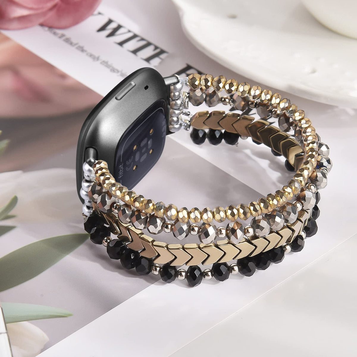 MOFREE elastic bracelet fits 6-6-9 inch wrists with a snug comfort