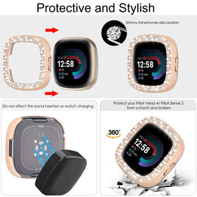 MOFREE protective rose bumper case for Versa 4 and Sense 2 guards against scratches.
