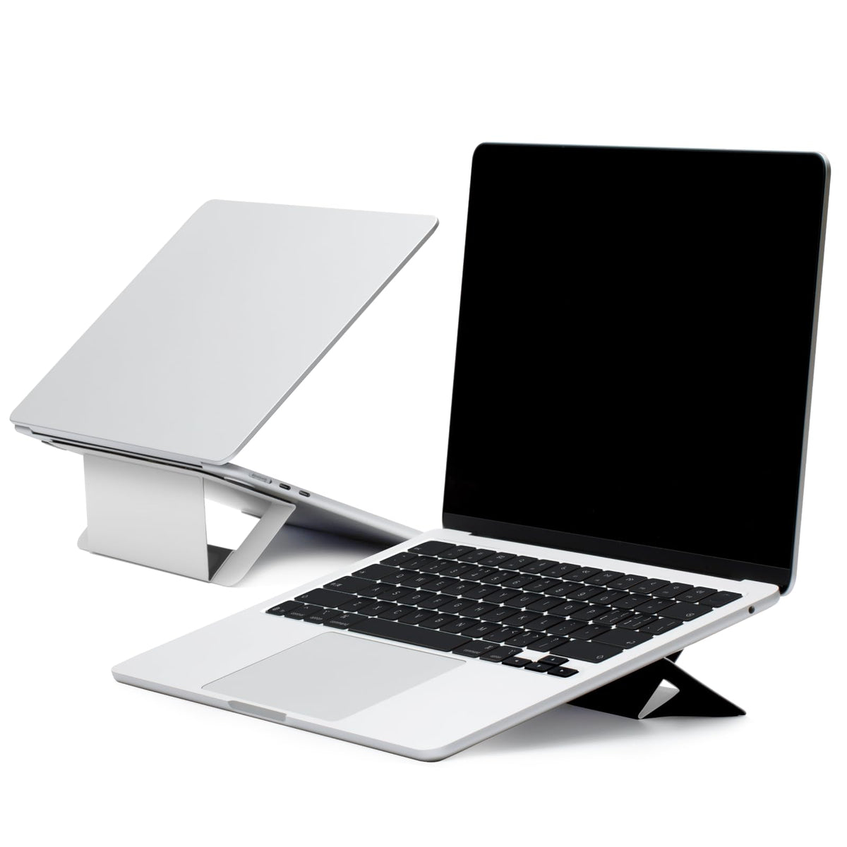 MOFT Misty Cove laptop stand on desk highlighting ventilation for cooler operation