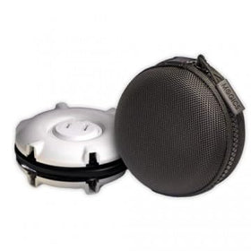 MOGICS Super Bagel White front view, compact universal power strip for tidy desks.
