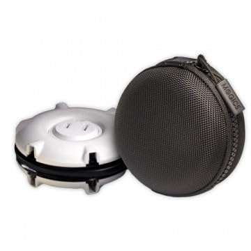 MOGICS Super Bagel White front view, compact universal power strip for tidy desks.
