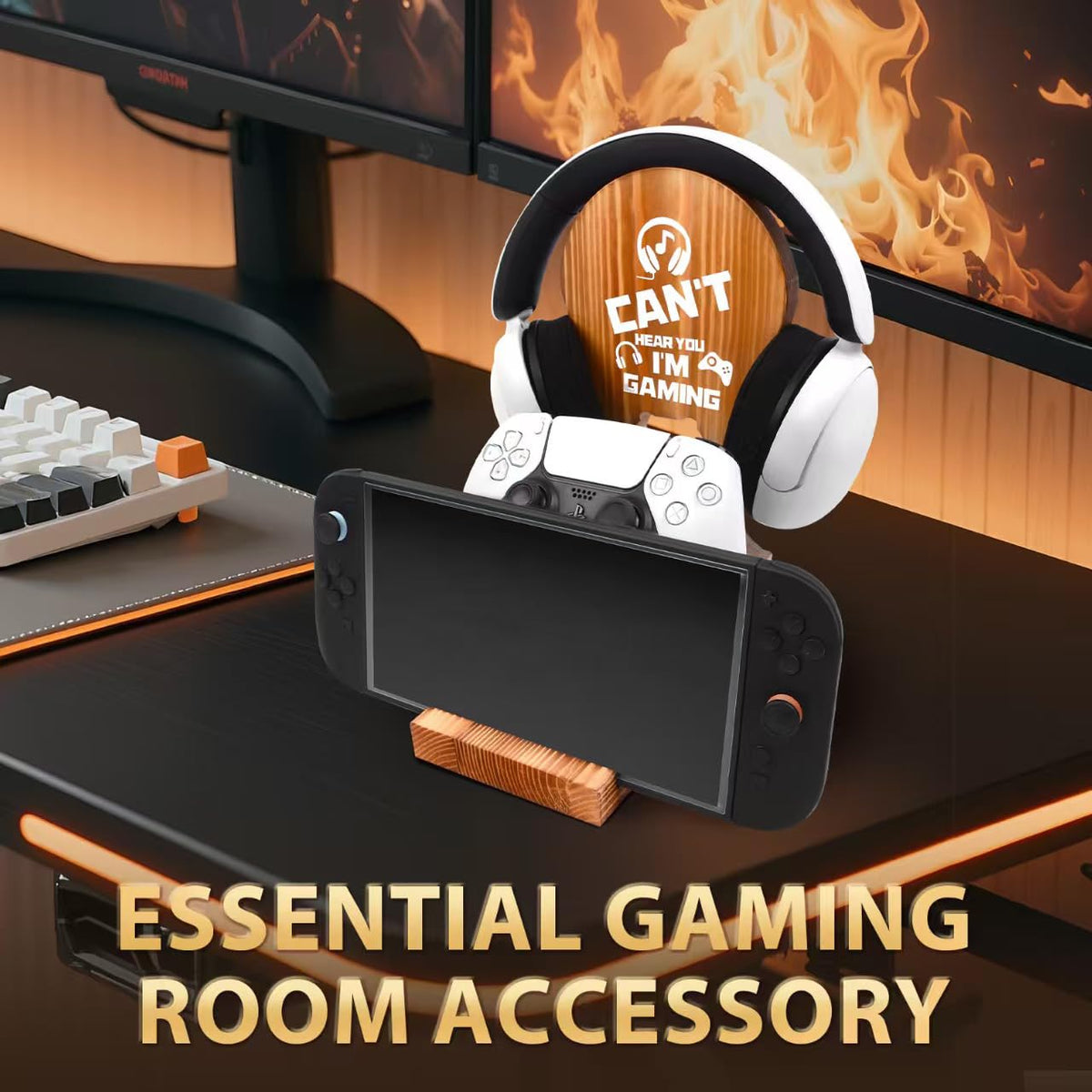 Moginno stand keeps phone or gaming devices within reach.