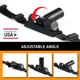 Mogopod belt worn by operator reducing arm fatigue during shooting