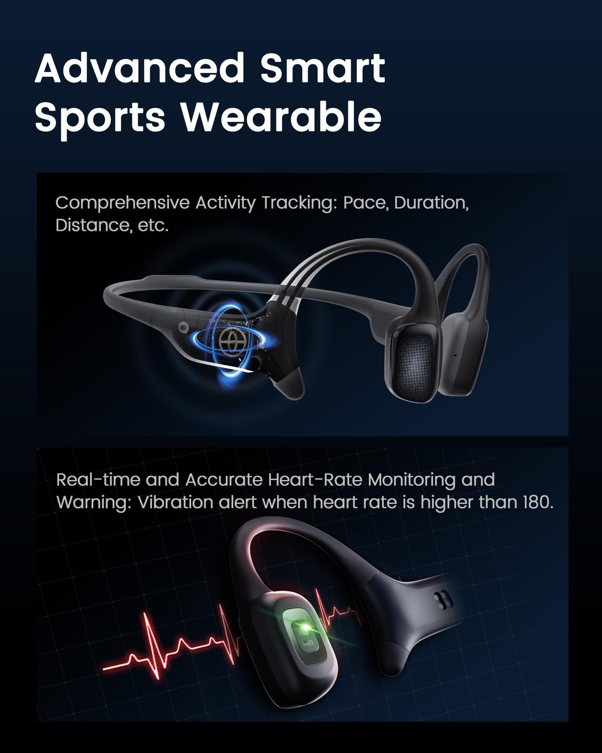 mojawa HaptiFit Terra 32GB MP3 storage for offline workouts and music
