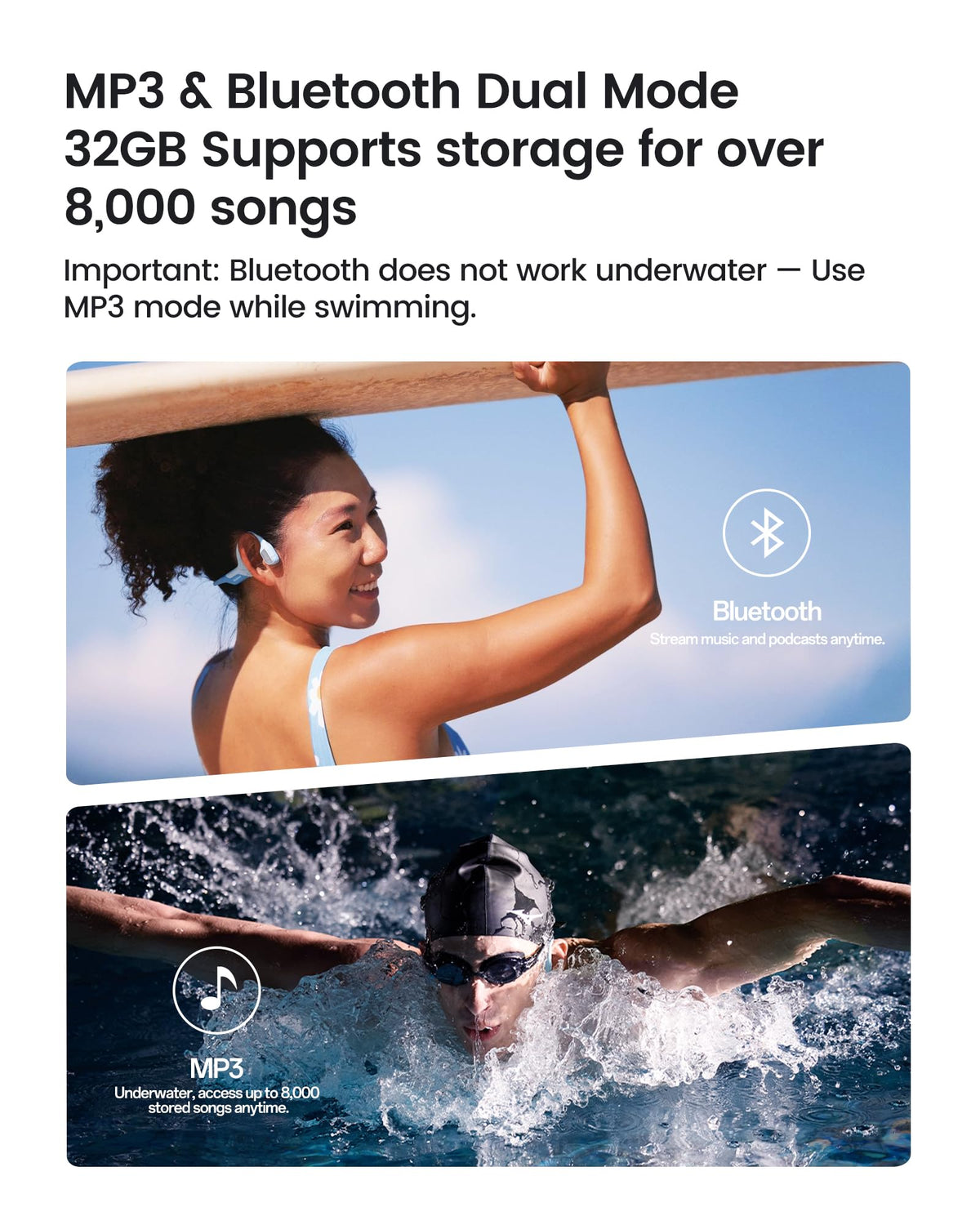 Mojawa Purra Swim offers long 15-hour battery life for extended activities.