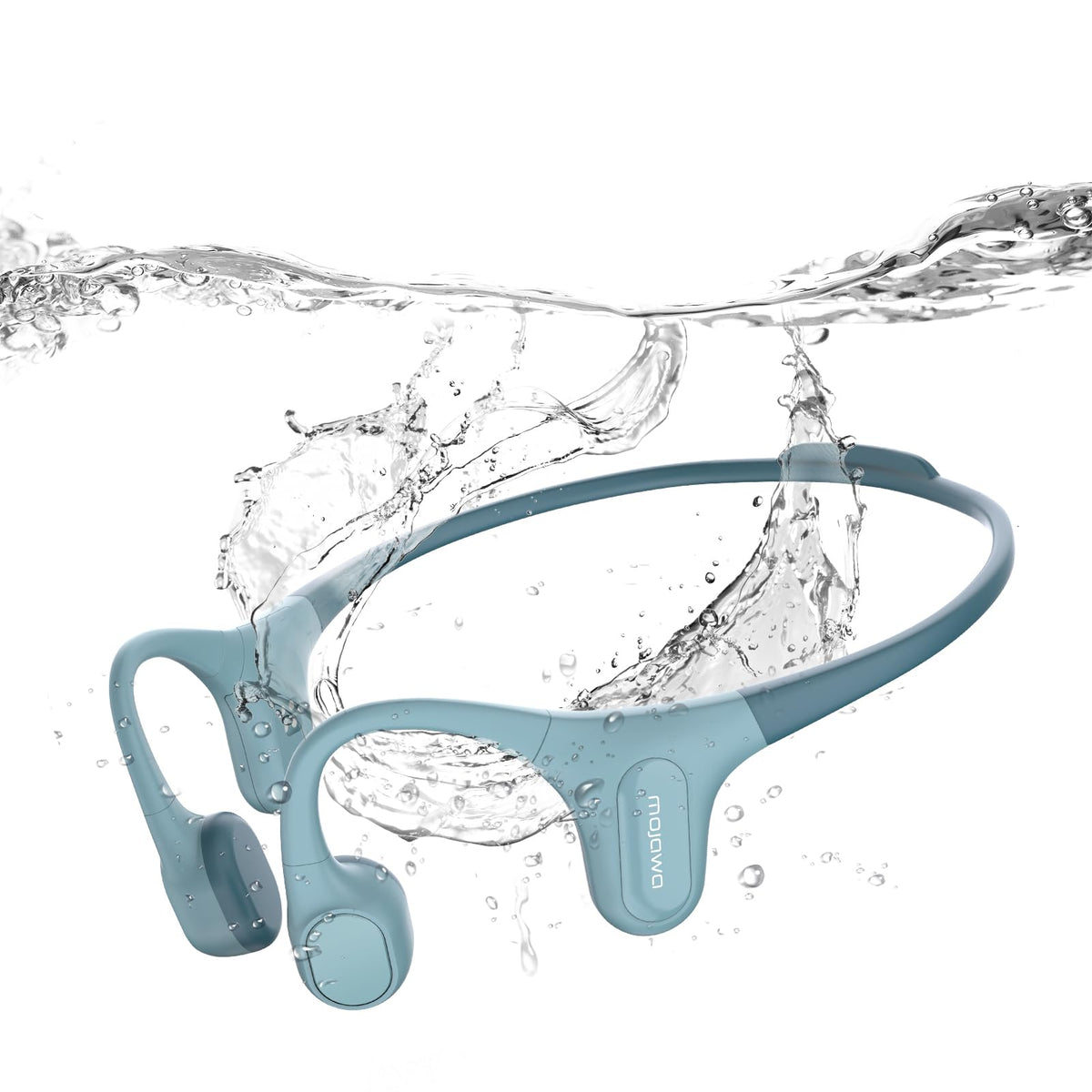 Mojawa Run Plus blue open-ear design for safe outdoor workouts.