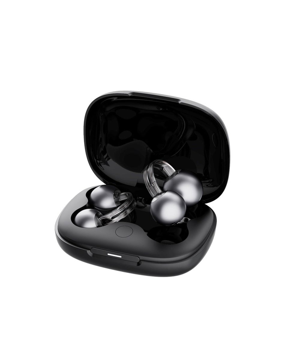 mojawa StarClip clip-design shows a pearly open-ear adapter for all-day comfort