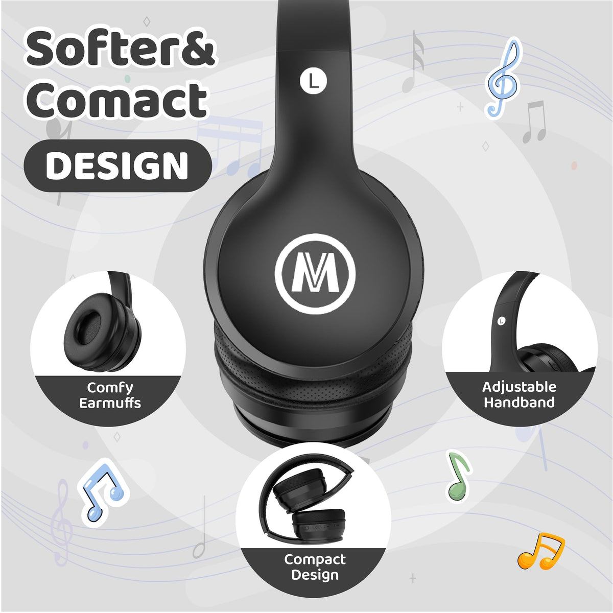 Mokata Headphones offer up to 68 hours of play time on a single charge.