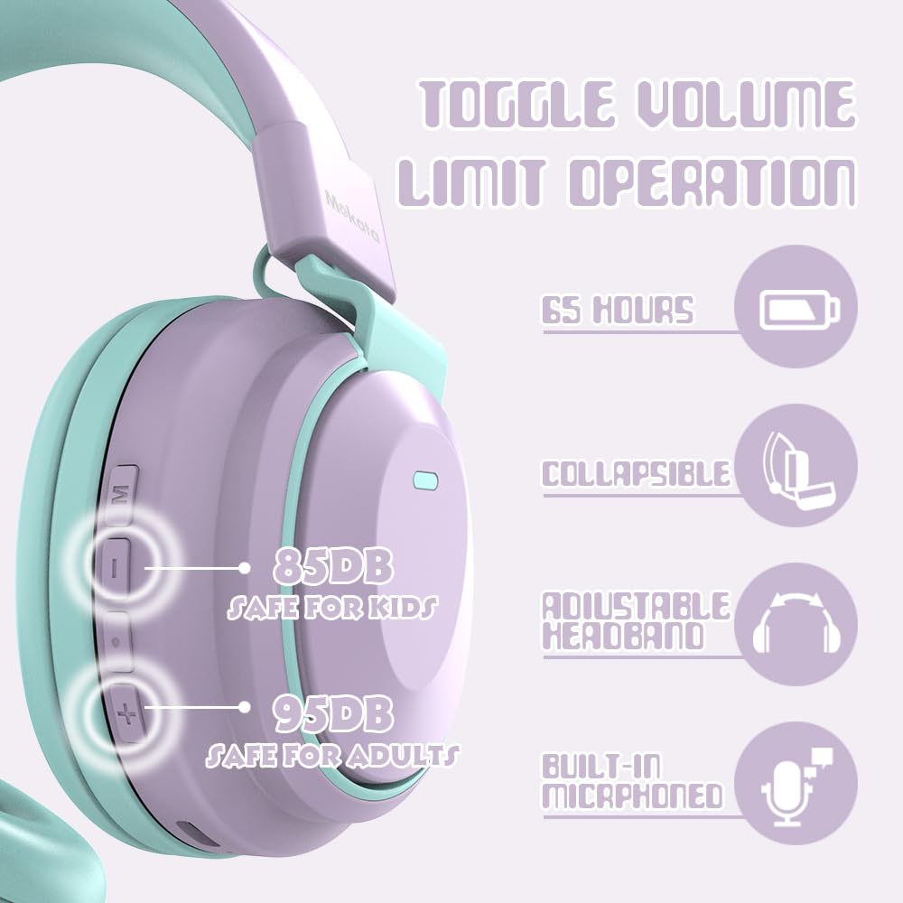 Mokata 40mm drivers deliver crisp stereo sound.