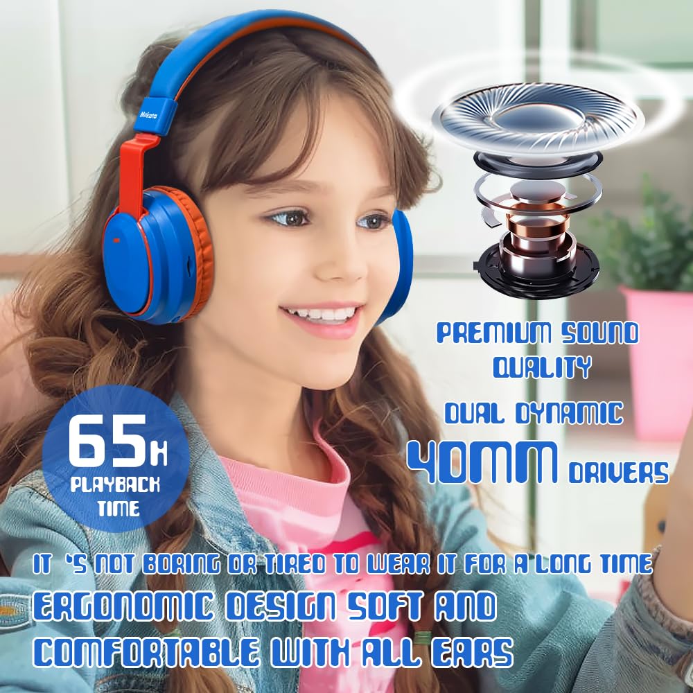 Mokata wireless Bluetooth headphones deliver clear stereo sound for classrooms.