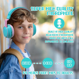 Mokata Kids Headphones built in microphone for classroom or call use.