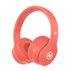 Mokata Kids Headphones Coral foldable design for compact travel and storage.