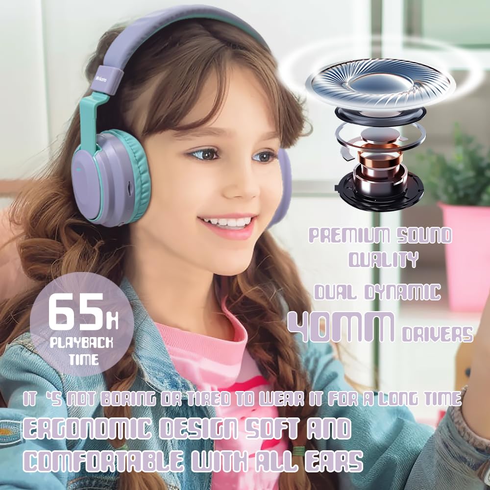 Mokata headphones with dB switch for age-appropriate listening levels.