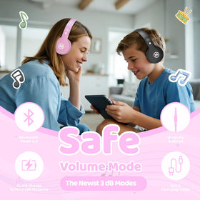 Mokata kids' headphones with soft ear cushions for comfort
