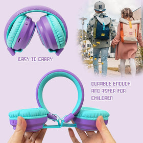 Mokata Kids Headphones purple 40mm drivers delivering clear sound for learning and play