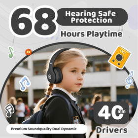 Mokata Kids Headphones soft ear cushions provide gentle pressure and long-lasting comfort.