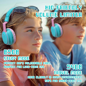 Mokata Kids Headphones travel case ready for quick packing.