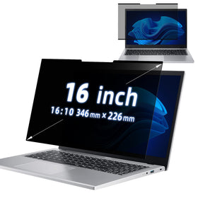 MokaZii front view of 16-inch privacy screen showing clear center view benefit