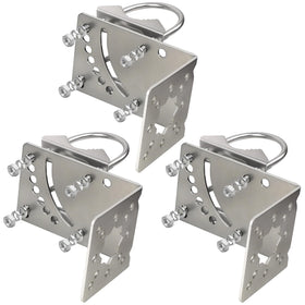 MOOKEERF antenna mast clamp closeup in galvanized steel for outdoor use