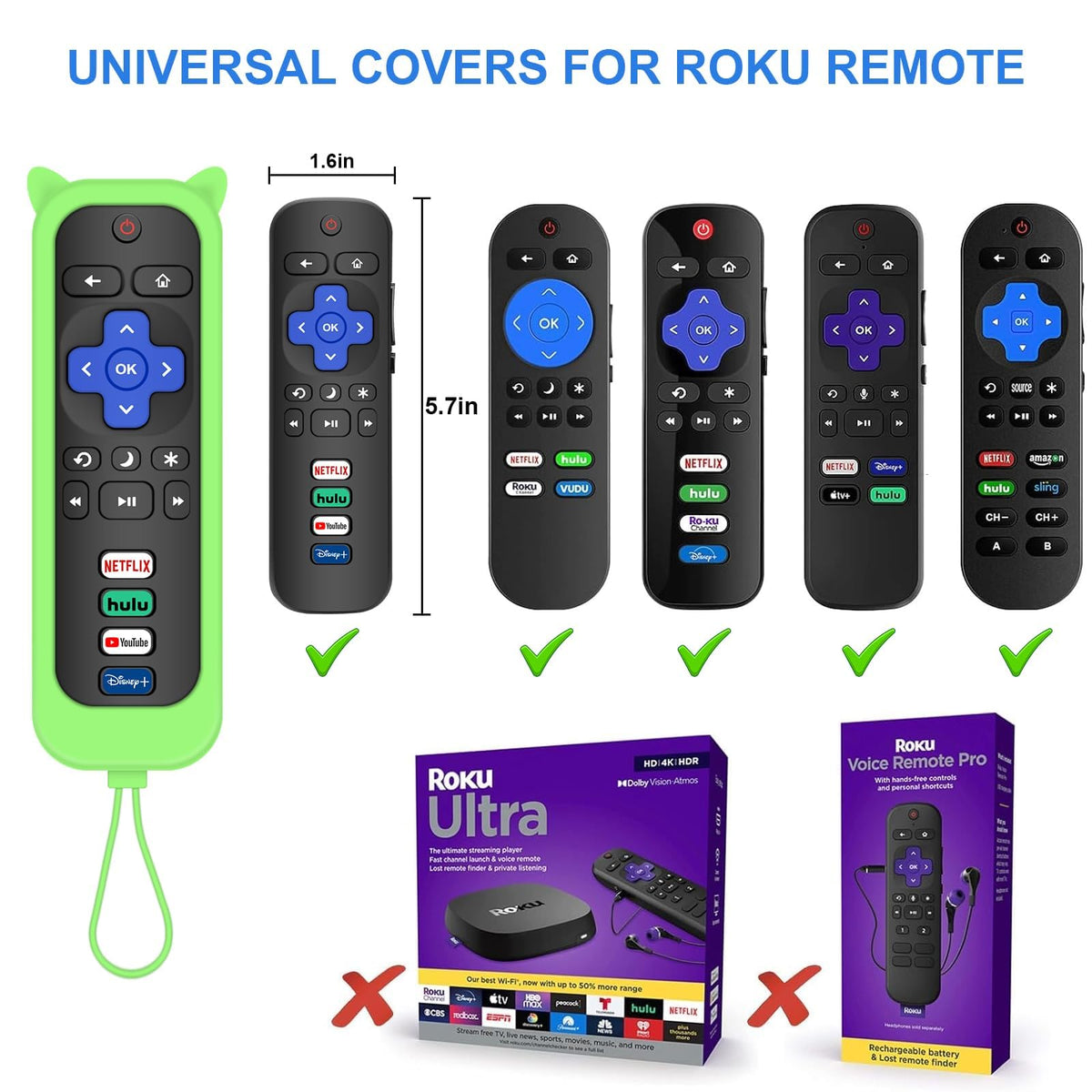 MOKEMAKE replacement remote works with Roku TVs without pairing.