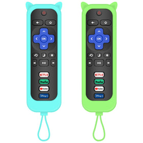 MOKEMAKE Roku remote in green glow cover for night visibility