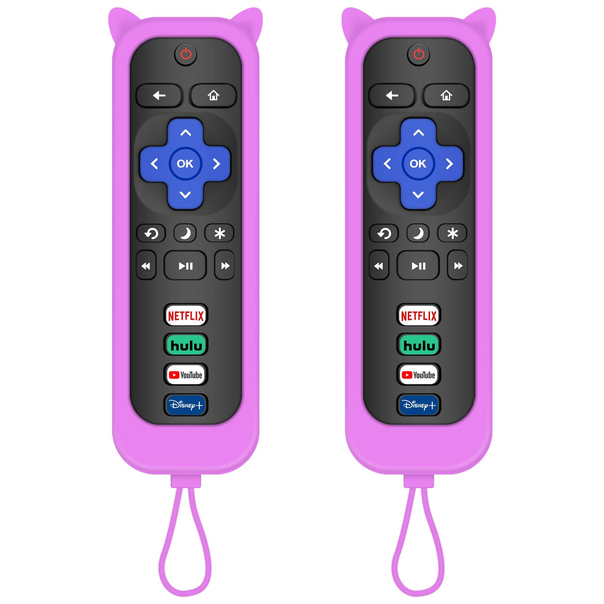 MOKEMAKE Roku TV remote two-pack in purple for easy replacement