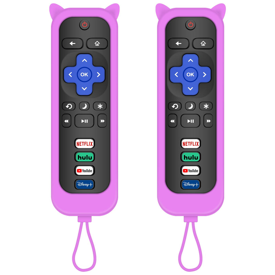 MOKEMAKE Roku TV remote two-pack in purple for easy replacement