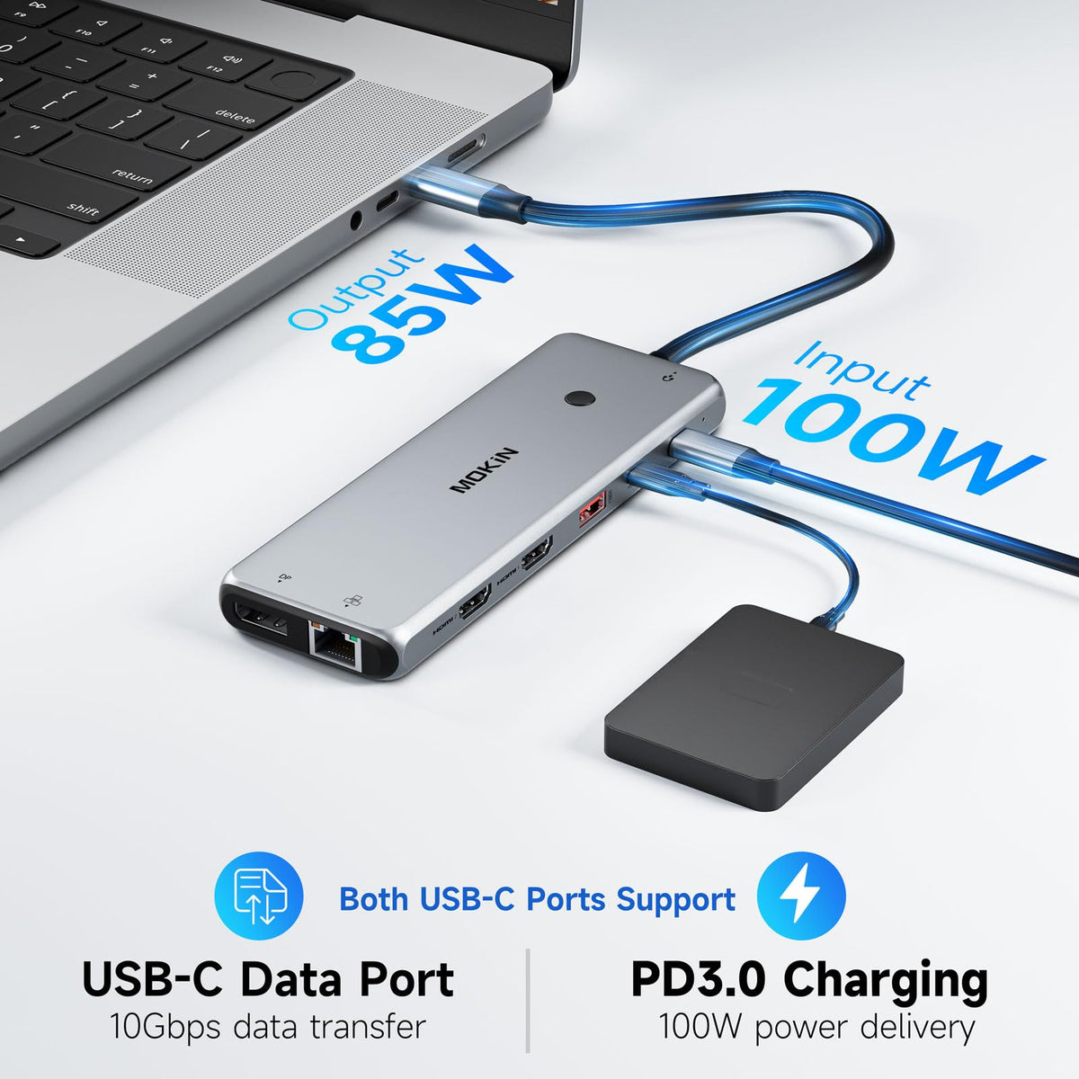 MOKiN 10Gbps data transfer speeds enable fast file sharing