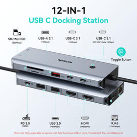 MOKiN 12-in-1 dock display modes enable quick screen switching in meetings