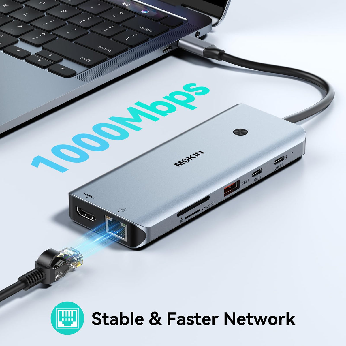 MOKiN 12-in-1 dock privacy button ensures discreet displays