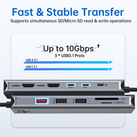 MOKiN card reader in use transferring photos from SD and microSD quickly and conveniently