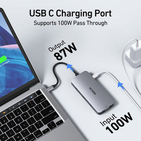 MOKiN docking station connected to laptop delivering multi‑monitor and charging convenience